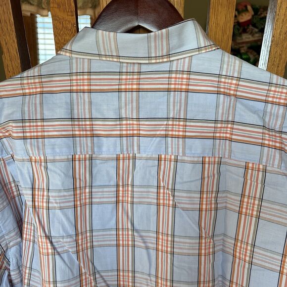 Alan Flusser Designer BLUE Plaid Colorful Button Shirt Men’s US XL Size Casual - Picture 6 of 6